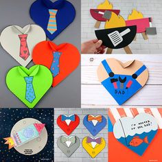 paper heart shaped crafts for father's day