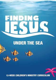 finding jesus under the sea book cover with fish and starfish on blue water background