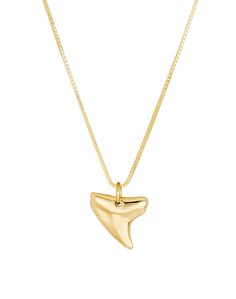 Shark Tooth Necklace | James Michelle Jewelry Dainty Shark Tooth Necklace Real Gold, Dainty Shark Tooth Necklace Smile The Ocean, Gold Sterling Silver Curb Chain Necklace, Classic Polished Chain Necklace Gift, Classic Polished Chain Necklace As Gift, Classic Polished Chain Necklace For Gift, Classic Chain Necklace With Polished Finish For Gift, Yellow Gold Sterling Silver Box Chain Necklace, Gold Polished Sterling Silver Chain Necklace