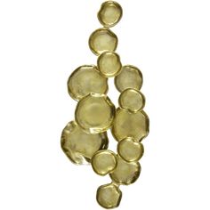 a group of yellow glass beads on a white background