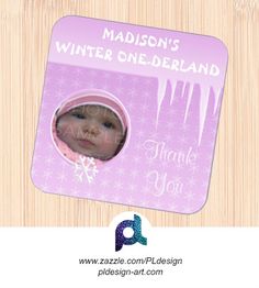 a baby's first birthday card with the name madison's winter onederland