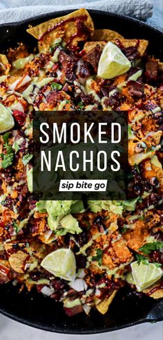 Traeger Smoked Nachos Recipe Smoked Brisket Nachos, Smoked Pork Nachos, New Smoker Recipes, Meals With Smoked Chicken, Smoked Keto Recipes, Nachos On Grill, Apps On The Smoker, Meals On Smoker