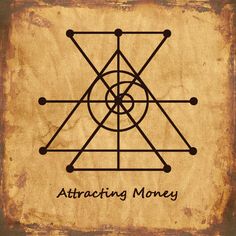 an abstract drawing with the words,'attracting money'in black and brown