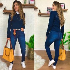 Office Wear Women Work Outfits, Blue Jean Outfits, Super Outfit, Casual Outfit Inspiration, Outfit Mujer, Casual Winter Outfits