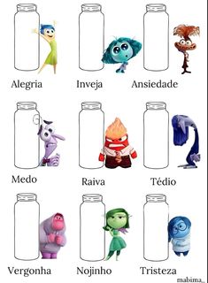 the names of different cartoon characters in spanish