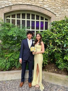 Yellow Prom Inspo Yellow Prom Dress With Navy Suit, How Lose A Guy In 10 Days Yellow Dress Prom, Yellow Homecoming Couple, Navy And Yellow Prom, Yellow Prom Suit, Yellow Prom Dress Couple, Prom Dates Matching, Pastel Yellow Prom Dress