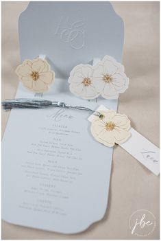 the wedding stationery is laid out and ready to be used