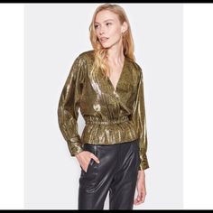 Metallic Gold Joie Peplum Style Top. Slight Puff Shoulder And Cuffed Sleeves. Elastic At The Waist. I Love This Top But Just Never Got The Opportunity To Wear. Silk Summer Top, Long Sleeve Peasant Top, Black Silk Blouse, Black Sheer Top, Puff Long Sleeves, Peplum Styles, Silk Tank Top, Gold Top, Black Lace Tops