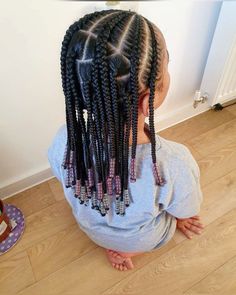 Girls Cornrows Black Kids, Toddler Girl Cornrow Hairstyles, Toddler Individual Braids, Easy Black Kids Hairstyles, Girls Cornrow Hairstyles For Kids, Black Toddler Hairstyles Girl Braids, Toddler Cornrows, Black Toddler Hairstyles Girl, Toddler Cornrow Styles