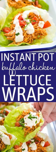 instant pot buffalo chicken lettuce wraps with ranch dressing