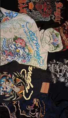 Ed Hardy Clothes, Guy Outfit, Ed Hardy Jeans, Concept Clothing, Thrifted Outfits, Cool Fits