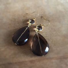 Brown Earrings  Smoky Quartz Jewelry  Gold Jewellery Smoky Quartz Jewelry, Beaded Fashion, Gray Gemstones, Brown Earrings, Jewelry Bracelets Gold, Jasper Earrings, Chunky Jewelry, Quartz Jewelry, Southwestern Jewelry