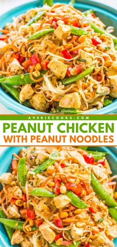 Craving an Asian dish? Here's a quick and easy chicken dinner! This main course recipe is ready in just 20 minutes. Complete with Thai peanut noodles in a homemade peanut sauce, this peanut chicken is packed with flavor! Noodles Easy Recipes, Peanut Chicken Recipe, Chicken With Noodles, Noodles Homemade, Peanut Sauce Chicken, Thai Peanut Noodles, Peanut Sauce Noodles, Homemade Peanut Sauce, Vermicelli Recipes