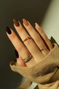 Nail Swag, Fall Nail Colors, Brown Nails, Chic Nails, Short Acrylic Nails, Powder Nails, Cute Acrylic Nails