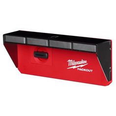 the milwaukee packout toolbox is red and black