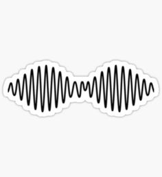 a black and white sound wave sticker