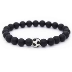 Football Natural Stone Charm Bracelets for Men - Blue Force Sports Football Friendship, Sport Jewelry, Soccer Jewelry, Football Bracelet, Soccer Stuff, Soccer Life, Sports Jewelry, Soccer Gifts, Football Football