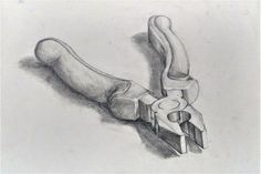 a pencil drawing of a pair of scissors