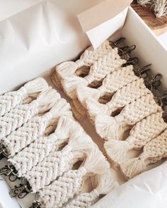 two pairs of white knitted shoes in a box