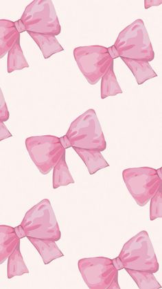 several pink bows on a white background