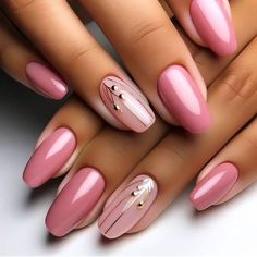 Manicure Nail Designs, Fancy Nails Designs, Work Nails, Short Acrylic Nails Designs, Oval Nails, Neutral Nails, Fancy Nails, Chic Nails, Short Acrylic Nails