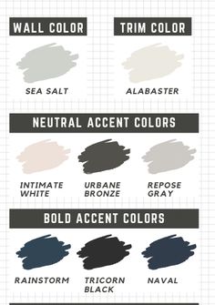 the different shades of paint that are used in this painting project for walls and ceilings