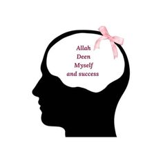 the silhouette of a person's head with a pink bow on it and text that reads