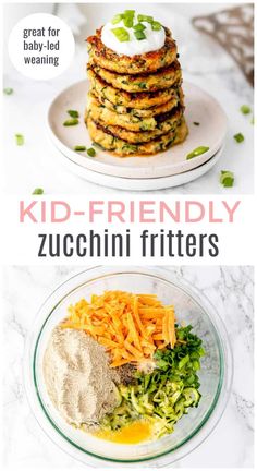 Healthy Zucchini Fritters | Haute & Healthy Living Zucchini Fritters Blw, Carrot And Zucchini Fritters, Blw Veggie Fritters, Zucchini Tots For Baby, Veggie Fritters Baby, Zucchini Recipes Blw, Tofu Recipes For Baby, Zucchini Recipes Toddler, Zucchini Baby Recipes