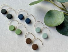 🍦Color Pallet🍦: Colors currently offered (while supplies last) Navy, Sage, Mint, Brown, and Black. I just love these Mini Candy Drop dangle earrings! The earrings are carefully created with with hypoallergenic 18K Gold Plated Earring wire which is safe and non-toxic.  These earrings are not only unique but lightweight and are a perfect addition to your collection! They're great for a variety of settings even zoom meetings 😉!  It makes a great gift for family, friends, or even keep for yourself!  I make all of earrings by hand, cutting each pendant piece from my custom-blended colors and baking. Due to the handmade nature of these earrings, there might be slight differences in color and shape.  Care Instructions: Clay jewelry is fragile, but with care, can have a long happy life. Please Earring Wire, Blue Dangle Earrings, Drop Dangle Earrings, Etsy Earrings Dangle, Earrings Photo, Gold Plated Earrings, Gift For Family, Clay Jewelry, Gifts For Family