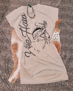 Yee-Haw'D Out T-Shirt Dress Western Tshirt Dress, Western Tshirt, Car Hat, Bday Wishlist, Wild Rag, Mini Me, Have Some Fun, Hat Hairstyles, Wear It