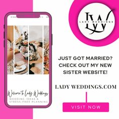 a phone with the text just got married? check out my new sister website lady wedding com