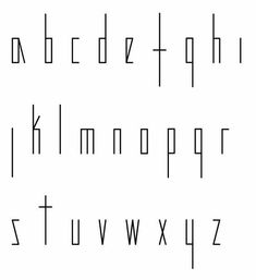 the letters are black and white with no numbers on each letter, as well as two lines