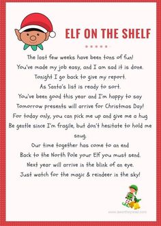 elf on the shelf poem for kids