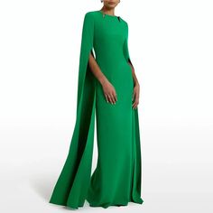 O-neck Split Sleeve Slim High Waist Solid Color Elegant Party Dresses – Shequila's Fashions Dress Sleeve Styles, Green Maxi, Elegant Dresses Long, Gowns With Sleeves, Maxi Dress Green, Hip Dress, Sleeve Dresses, Evening Dresses Long, Sleeves Pattern