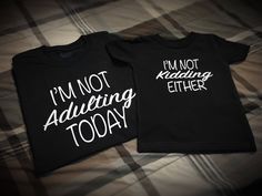 Black Tops With Funny Text For Family Matching, Black Family Matching Tops With Text Print, Black Family Matching Tops With Funny Text, Black Funny Tops With Name Print, Family Matching Black Screen Print T-shirt, Black Family Matching T-shirt With Screen Print, Father Daughter Tshirt Ideas, Unisex Family Matching T-shirt With Screen Print, Family Matching T-shirt With Funny Print