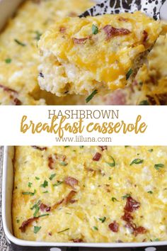 hashbrown breakfast casserole with bacon and cheese