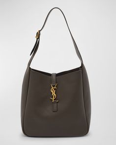 Get free shipping on Saint Laurent Le 5 A 7 YSL Small Hobo in Smooth Supple Leather at Neiman Marcus. Shop the latest luxury fashions from top designers. Luxury Hobo Bag, 5 A 7 Ysl, Hobo Bag Outfit, Luxury Wishlist, Saint Laurent Tote, Uni Bag, Saint Laurent Handbags, Womens Designer Handbags, Top Handle Handbags