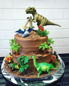 dinosaur cake Dino Cake Diy, Fête Jurassic Park, Cake Dino, Dino Birthday Cake, Dinosaur Cakes, Dinosaur Birthday Theme, Dinosaur Birthday Party Decorations, Dino Cake, Diy Birthday Cake