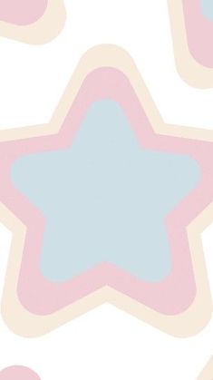 a pink and blue star on a white background with circles in the shape of stars