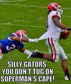 Run Gurley Run! Florida gators toooo slow for Georgia bulldogs Uga Baby, Georgia Bulldog Mascot, Dawgs Football, Superman Cape, Uga Football, Uga Bulldogs, Ga Bulldogs, Todd Gurley, Georgia Dawgs