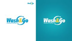 two logos for wash and go, one with the word wash and go on it