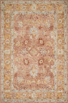 an orange and beige area rug