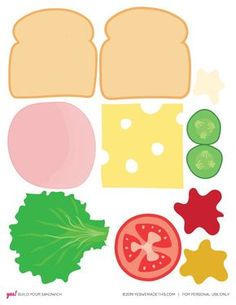 a sandwich cut out with different ingredients to make it