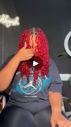 3.4K views · 779 reactions | Heard them red heads do it better 😮‍💨😍 

#919braider #nchairstylists #raleighbraids #smallbohoknotlessbraids #252braids | BOMB BRAIDS 🚨💣💰 | symphanisoto · Original audio Red Braids For Black Women, 2 Braids, Short Box Braids Hairstyles, Braiding Styles, Short Box Braids, Feed In Braid, African Hair