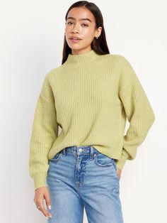 SoSoft Crop Sweater | Old Navy Trending Fall Outfits, Crop Sweater, Family Maternity, Old Navy Women, Green Sweater, Outerwear Sweater, Petite Size, Cropped Sweater, Drop Shoulder