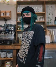 Nonbinary Binder, Nonbinary Aesthetic Fashion, Barista Character, Goth Enby, Grunge Nonbinary, Nonbinary Clothes, Gender Envy Nonbinary