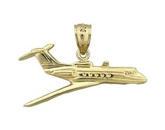 Dieser 14k Gold Business Jet Flugzeug Charm Anhänger ist die perfekte Andenken an Ihre Transport Schmuckkollektion. Der Anhänger ist mit einer polierten Oberfläche gefertigt und hat ein flaches Design; Es misst 1 1/4 "breit und 1/2" hoch und wiegt ungefähr 1,6 Gramm. SKU# 4432 WICHTIG: Dieser Anhänger wird auf Bestellung von Hand gefertigt. Es wird innerhalb von 5-7 Werktagen oder früher versendet, unabhängig von der Versandmethode! -- VERFÜGBARKEIT -- * Auf Bestellung - KOSTENLOSER erstklassige Fine Jewellery Necklace, Charm Pendant, Custom Jewelry, Or Rose, Solid Gold, Jewelry Box, Jewelry Collection, Jewelry Necklace Pendant, Fine Jewelry