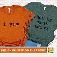 Elevate your Thanksgiving celebration with our Sweet Potato Matching Couples T-Shirts! These delightful tees are designed to express your love and appreciation for each other. Crafted from light and comfortable fabric, they ensure you stay cozy all day long. The vibrant colors will make you the center of attention, adding a festive touch to your holiday gathering. Show your special someone how much they mean to you--grab these matching couples T-shirts for Thanksgiving today! IMPORTANT INFO ▪️ Upon receiving your order, we will create, print, and ship your custom-made shirt. As each item is made to order, we do not offer refunds or exchanges. ▪️ While we strive for accuracy in product descriptions, you are purchasing based on the provided information, which may not be fully detailed. By bu Matching Couples Pajamas, Couples Pajamas, Couple Pajamas, Thanksgiving Celebration, Funny Thanksgiving, Wife Gift, Couple T-shirt, Holiday Gathering, Stay Cozy