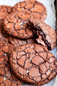 chocolate cookies with sea salt on top