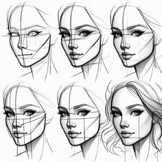 an image of a woman's face with different angles and facial shapes on it